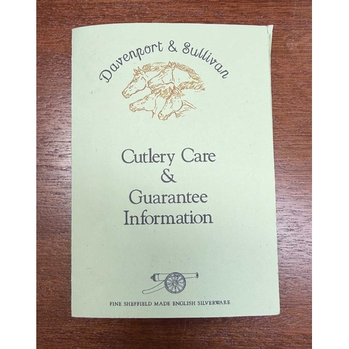 135 - A Davenport and Sullivan canteen of cutlery, A1 silver-plated, made in Sheffield, housed in a doveta... 