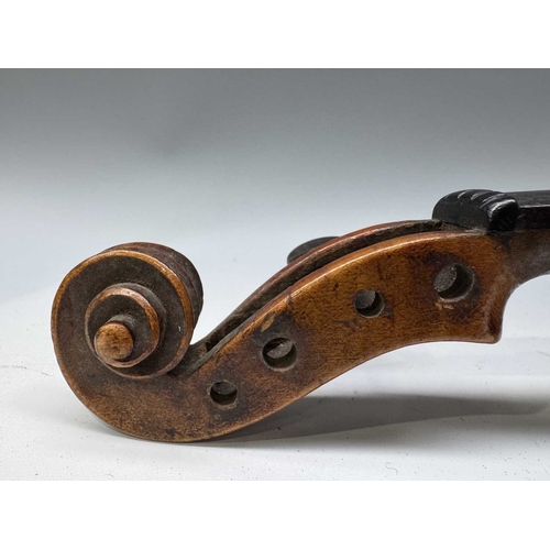 138 - A half-size 19th-century violin, label affixed to the interior on the bass bar reads 'Antonius Strad... 