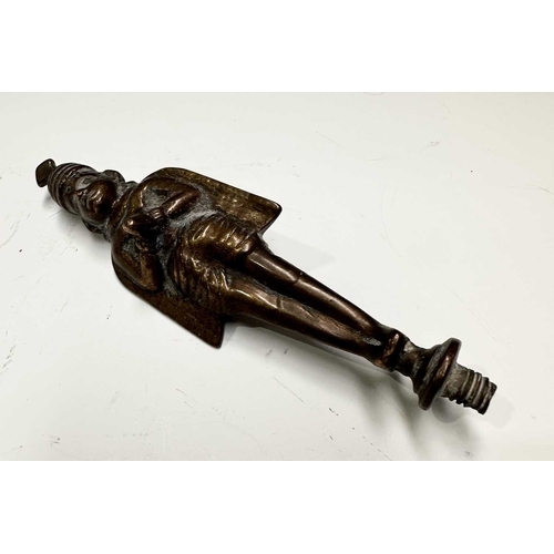 142 - A collection of Indian metalware, to include a cosmetics pot/Kohl maker on four brass legs, h: 11cm,... 