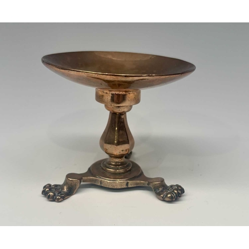 145 - A carved fluorspar type egg, together with a bronze pedestal tripod stand or tazza, probably 19th ce... 