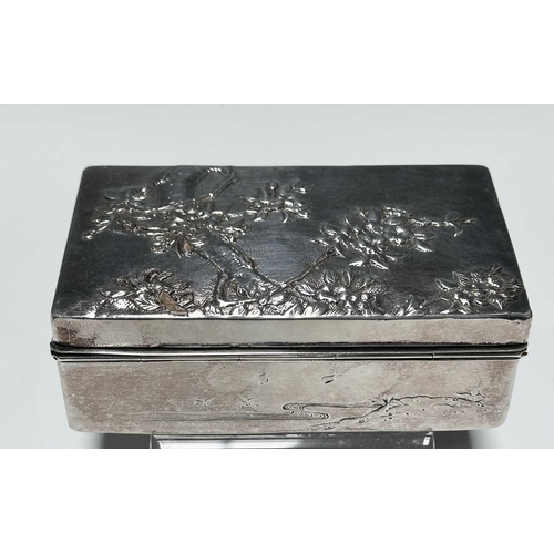 159 - A twentieth-century Aesthetic style box, apparently unmarked, possibly Japanese, the wooden body mou... 