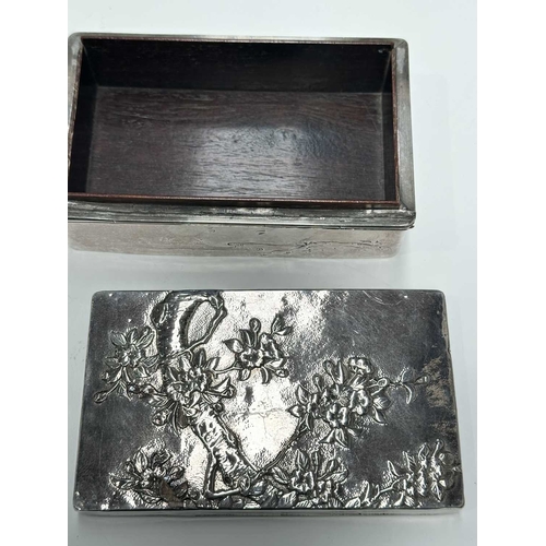 159 - A twentieth-century Aesthetic style box, apparently unmarked, possibly Japanese, the wooden body mou... 