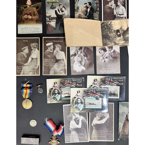 160 - A British WWI 1914-1915 star medal, awarded to J.F. MCFADYEN, STO. 1, R.N., a Victory medal awarded ... 