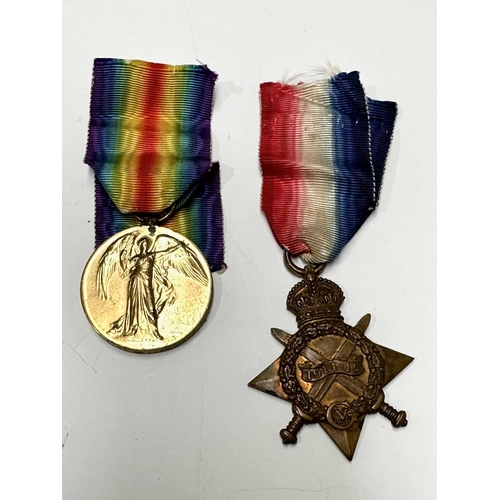 160 - A British WWI 1914-1915 star medal, awarded to J.F. MCFADYEN, STO. 1, R.N., a Victory medal awarded ... 