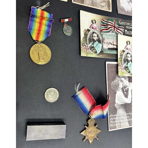 160 - A British WWI 1914-1915 star medal, awarded to J.F. MCFADYEN, STO. 1, R.N., a Victory medal awarded ... 