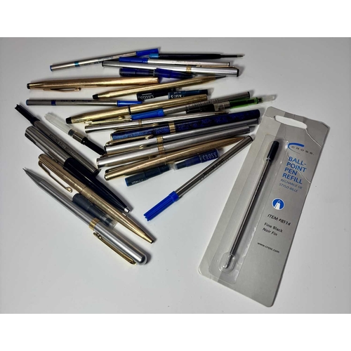 164 - A collection of Cross, Parker and Pen Quest writing implements to include: a Cross rolled gold pen; ... 