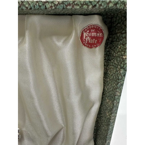 170 - A collection of silver and plated flatware to include: six silver Mappin and Webb cased coffee spoon... 