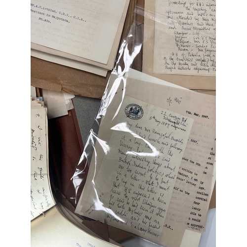 195 - Correspondence both to and from the Royal House of Mewar, marked 'Secret' and 'Confidential': a coll... 