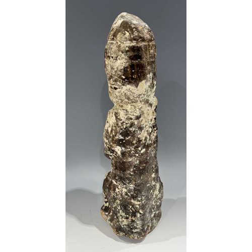 219 - A protective Nepalese ancestor guardian figure, carved stone, Humla region, North West Nepal, 19th c... 