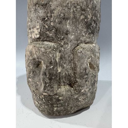 220 - A protective Nepalese ancestor free-standing guardian figure, carved in grey schist-type stone, Huml... 