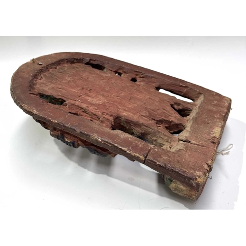 221 - A polychrome carved figure of Mahakala, a significant figure in Tibetan Buddhist and Hindu mythology... 