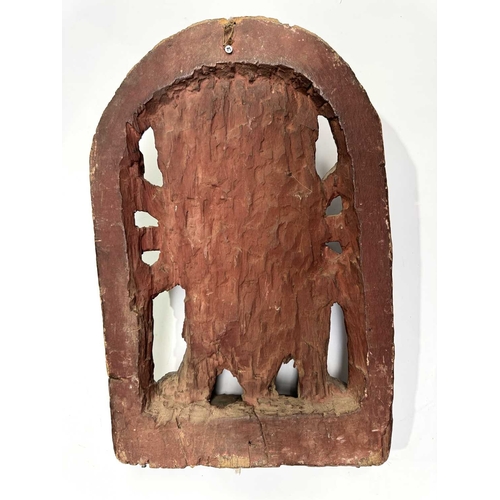 221 - A polychrome carved figure of Mahakala, a significant figure in Tibetan Buddhist and Hindu mythology... 