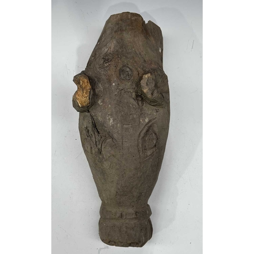 241 - A carved wood mask formed as a horse's head, hollowed interior, Tamang people, North Nepal, 49.5cm l... 