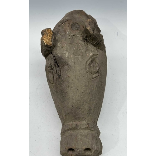 241 - A carved wood mask formed as a horse's head, hollowed interior, Tamang people, North Nepal, 49.5cm l... 