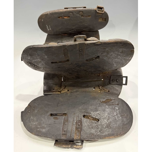 255 - Two Himalayan pony saddles, Mustang, on the Nepal/Tibet border, late 19th/early 20th century, carved... 