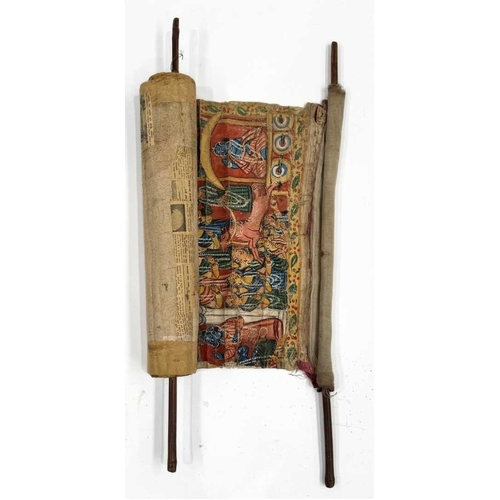 256 - A didactic pictorial Indian scroll, 19th or early 20th century, Calcutta, likely illustrating the Ra... 