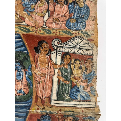 256 - A didactic pictorial Indian scroll, 19th or early 20th century, Calcutta, likely illustrating the Ra... 