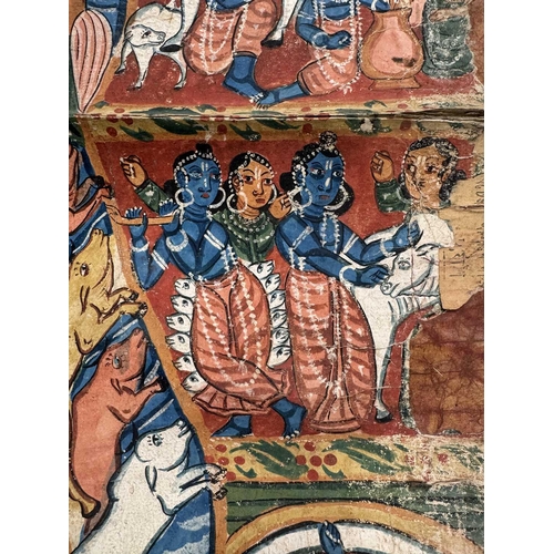 256 - A didactic pictorial Indian scroll, 19th or early 20th century, Calcutta, likely illustrating the Ra... 