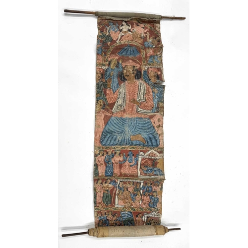 256 - A didactic pictorial Indian scroll, 19th or early 20th century, Calcutta, likely illustrating the Ra... 
