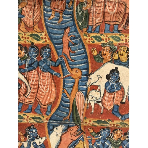 256 - A didactic pictorial Indian scroll, 19th or early 20th century, Calcutta, likely illustrating the Ra... 