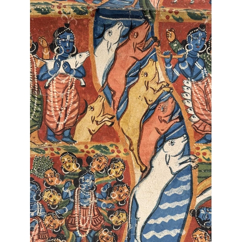 256 - A didactic pictorial Indian scroll, 19th or early 20th century, Calcutta, likely illustrating the Ra... 