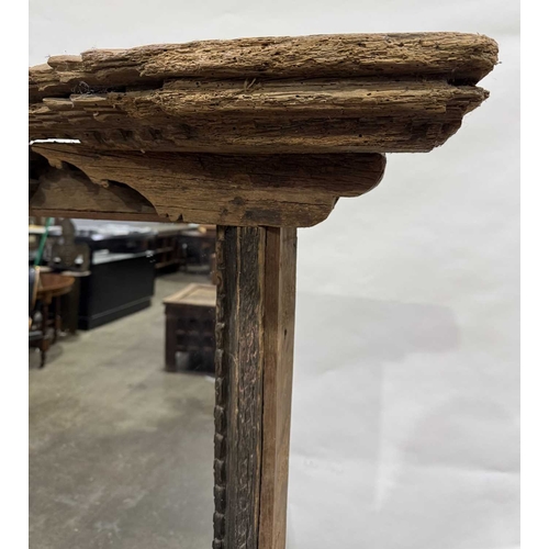 270 - A Nepalese carved wooden window frame salvaged from a noble or royal palace, Kathmandu Valley, 17th ... 