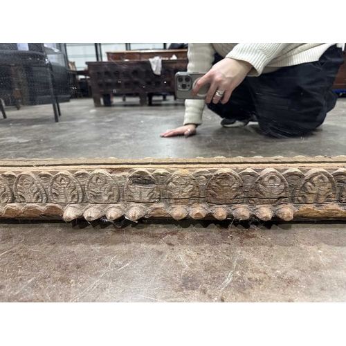 272 - A Nepalese carved wooden window frame salvaged from a noble or royal palace, Kathmandu Valley, 18th ... 