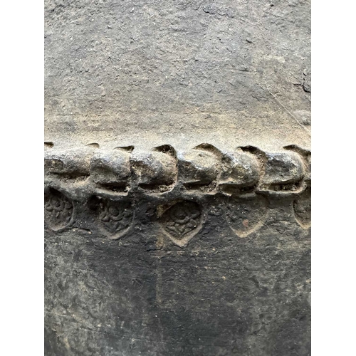 273 - A large Newari hand-built earthenware vessel or 'Ghyampo' rice container, 18th century, flared rim a... 