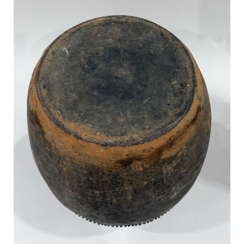 273 - A large Newari hand-built earthenware vessel or 'Ghyampo' rice container, 18th century, flared rim a... 