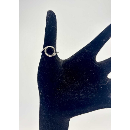 416 - A platinum ring mount set throughout with brilliant-cut diamonds, estimated total diamond weight 0.3... 