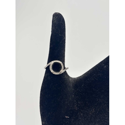 416 - A platinum ring mount set throughout with brilliant-cut diamonds, estimated total diamond weight 0.3... 