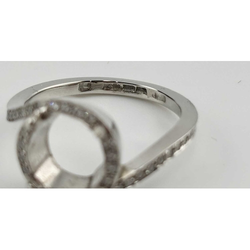 416 - A platinum ring mount set throughout with brilliant-cut diamonds, estimated total diamond weight 0.3... 