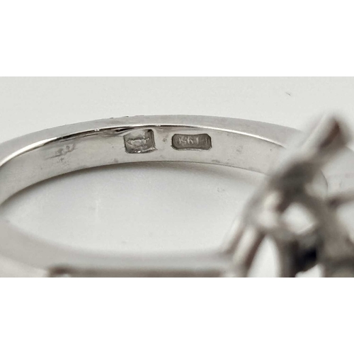 417 - A platinum ring mount with diamond shoulders, estimated total diamond weight 0.90ct, H-I colour, SI ... 