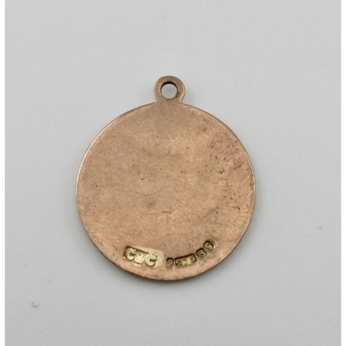 421 - Two 9ct gold pendants, one a St. Christopher, both with hallmarks, diameters 2.1 and 2.3cm, total we... 