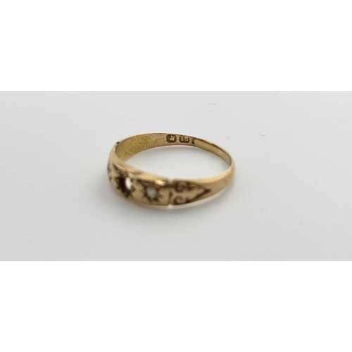 426 - A late Victorian 18ct gold diamond ring and two thin 22ct gold band rings, all with hallmarks, AF, w... 