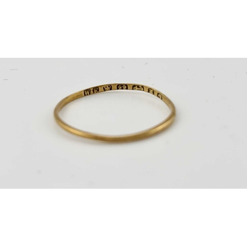 426 - A late Victorian 18ct gold diamond ring and two thin 22ct gold band rings, all with hallmarks, AF, w... 