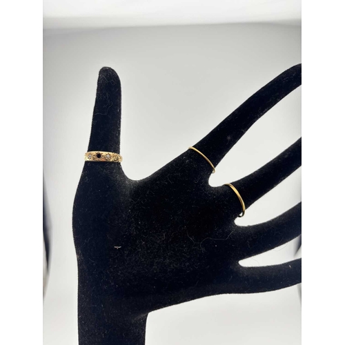 426 - A late Victorian 18ct gold diamond ring and two thin 22ct gold band rings, all with hallmarks, AF, w... 