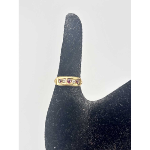 427 - A late Victorian 18ct gold ruby and diamond ring, gross weight 3.7grams (1)