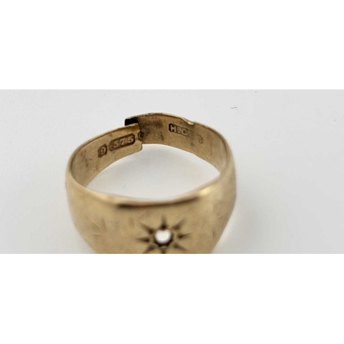 433 - Four gold-coloured rings, two with hallmarks, one stamped 9c, total weight 10.5g (4)