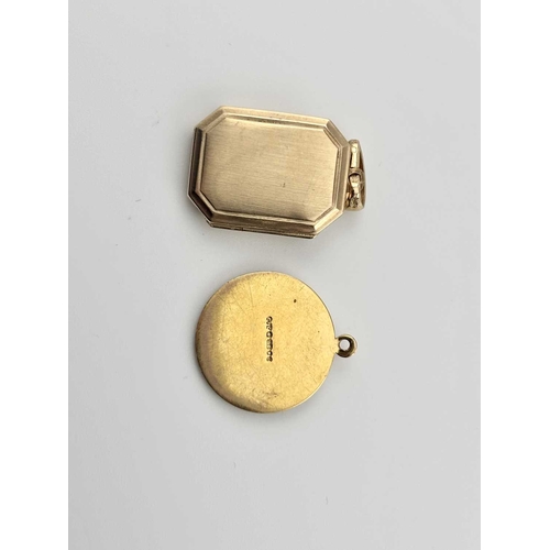 437 - A 9ct gold locket, chain and St. Christopher pendant, weight 10.3grams (3)