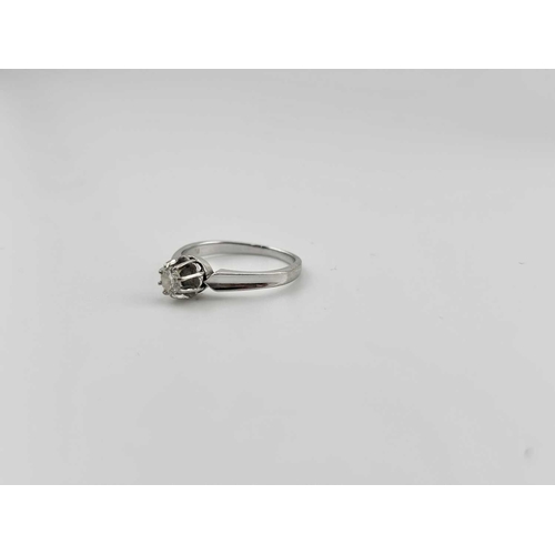 440 - A diamond ring and diamond pendant and chain, marks to the inside of the ring 'LAD 510', indistinct ... 