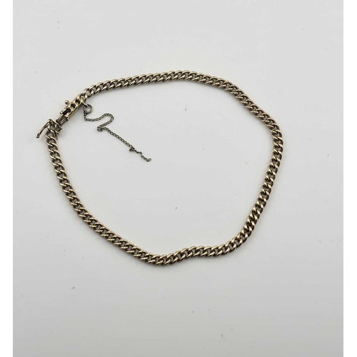 441 - A gold-coloured metal chain link bracelet, security fastening with keeper, gross weight 8 grams (1)