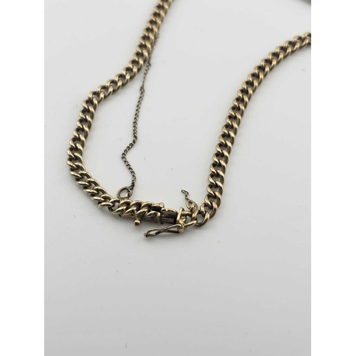 441 - A gold-coloured metal chain link bracelet, security fastening with keeper, gross weight 8 grams (1)