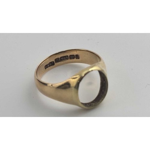 452 - Two late Victorian 15ct gold rings, to include a signet ring with missing gem, and a ring set with t... 