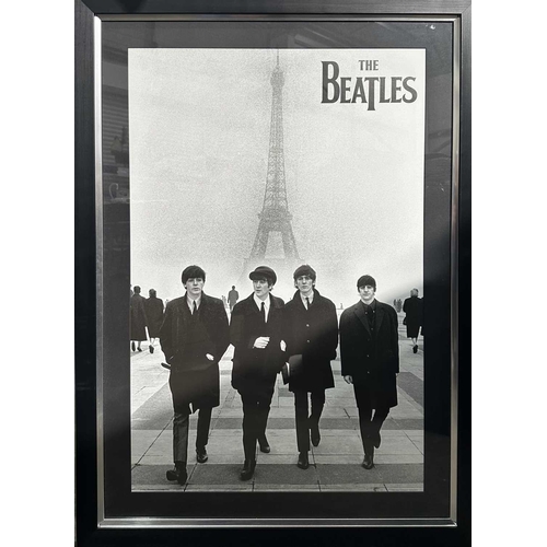 466 - Beatles Interest, a large pair of black and white framed prints, 90 by 60cm (2)