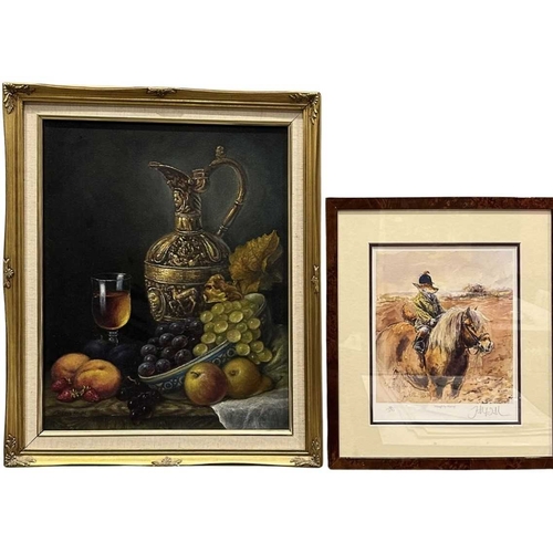 467 - Jonathan Walker (British 1966-) 'Haughty Harry' an humorous print of a fox in hunting attire riding ... 