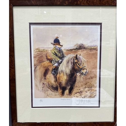 467 - Jonathan Walker (British 1966-) 'Haughty Harry' an humorous print of a fox in hunting attire riding ... 