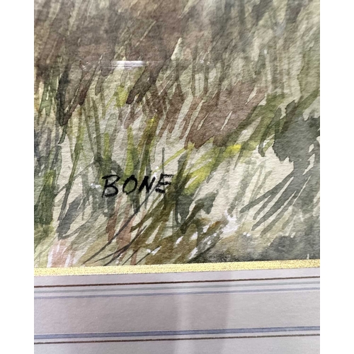 471 - Charles Bone (British, 1926), an expansive rolling landscape with meadows, signed l.r., watercolour,... 