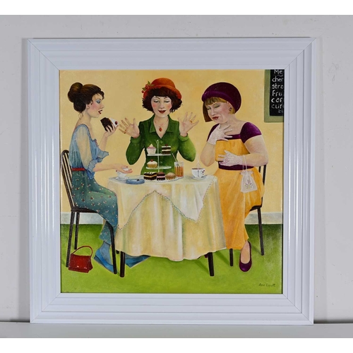 472 - Rosie Lippett (British, 20th/21st Century), The Present, signed l.r., dated 2011 verso, oil on board... 