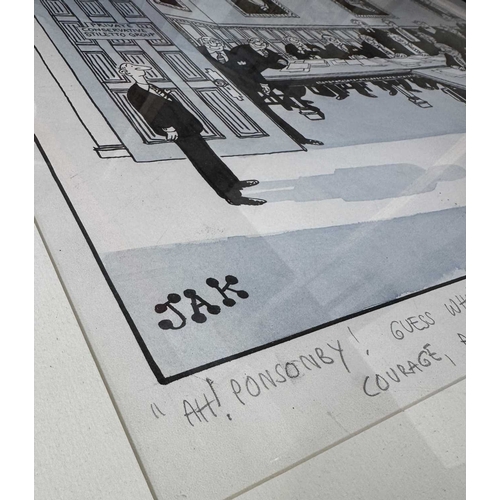 475 - JAK (Raymond Allen Jackson) (British, 1927-1997), three political cartoons of the Thatcher cabinet, ... 